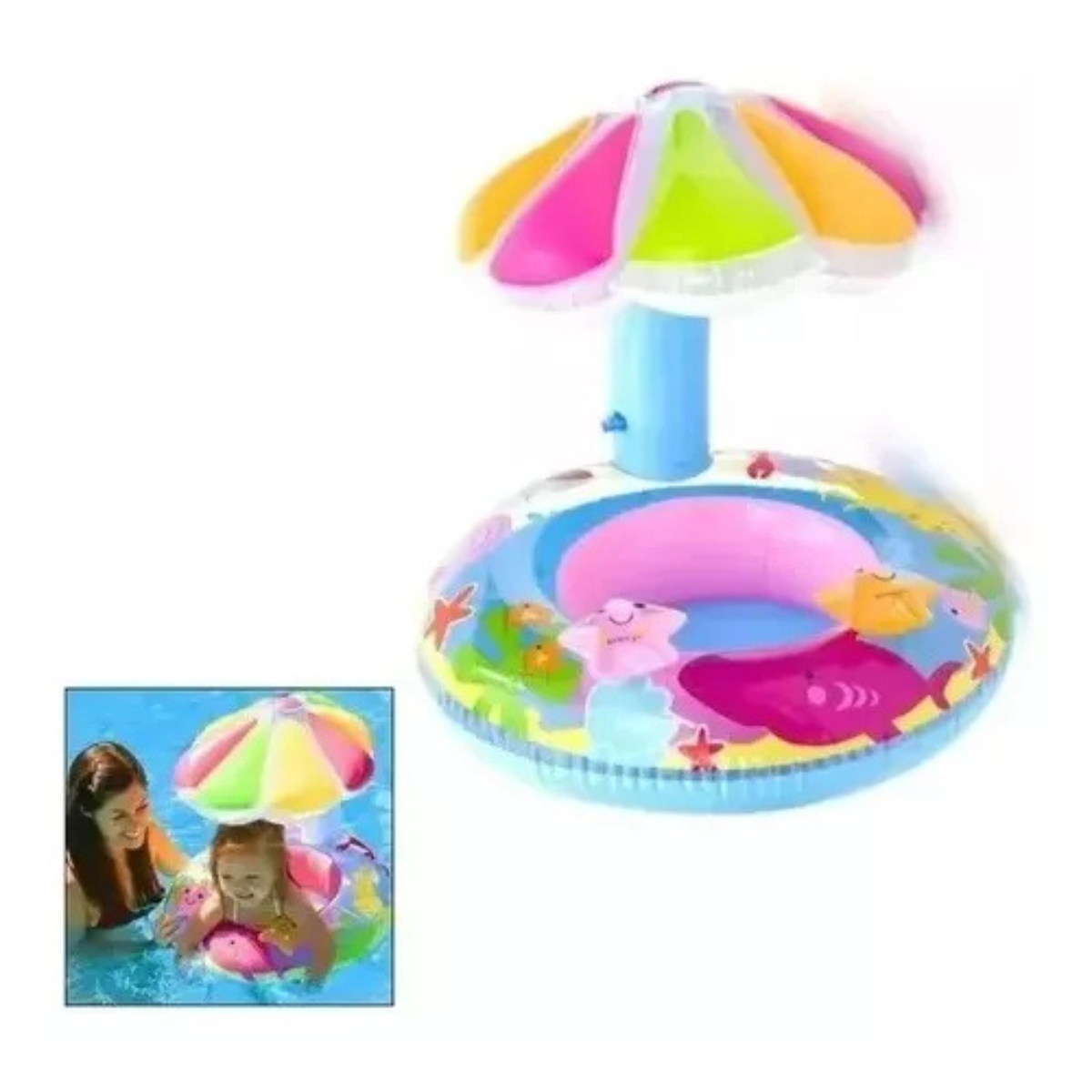 Flotador con sombrilla inflable niños™